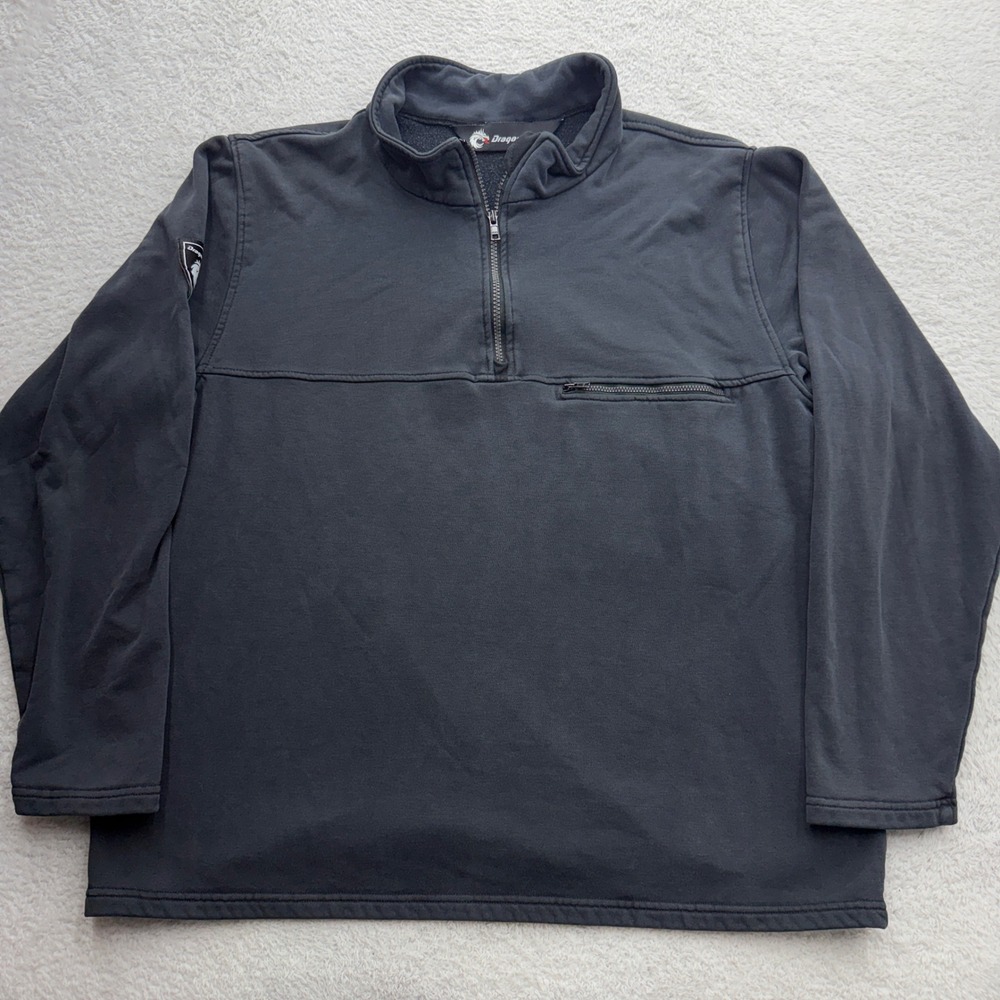 DragonWear Mens FR Quarter Zip Pullover CAT 3 ARC 28 Black Fleece Workwear XL